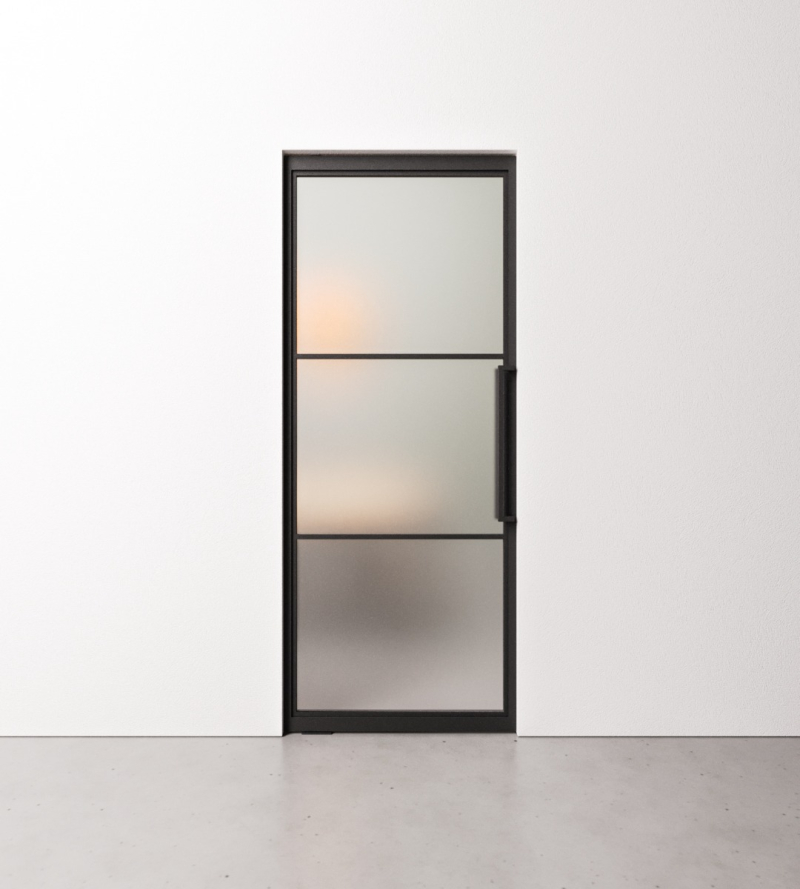 Taatsdeur 3 vaks met mat glas in standaard maten