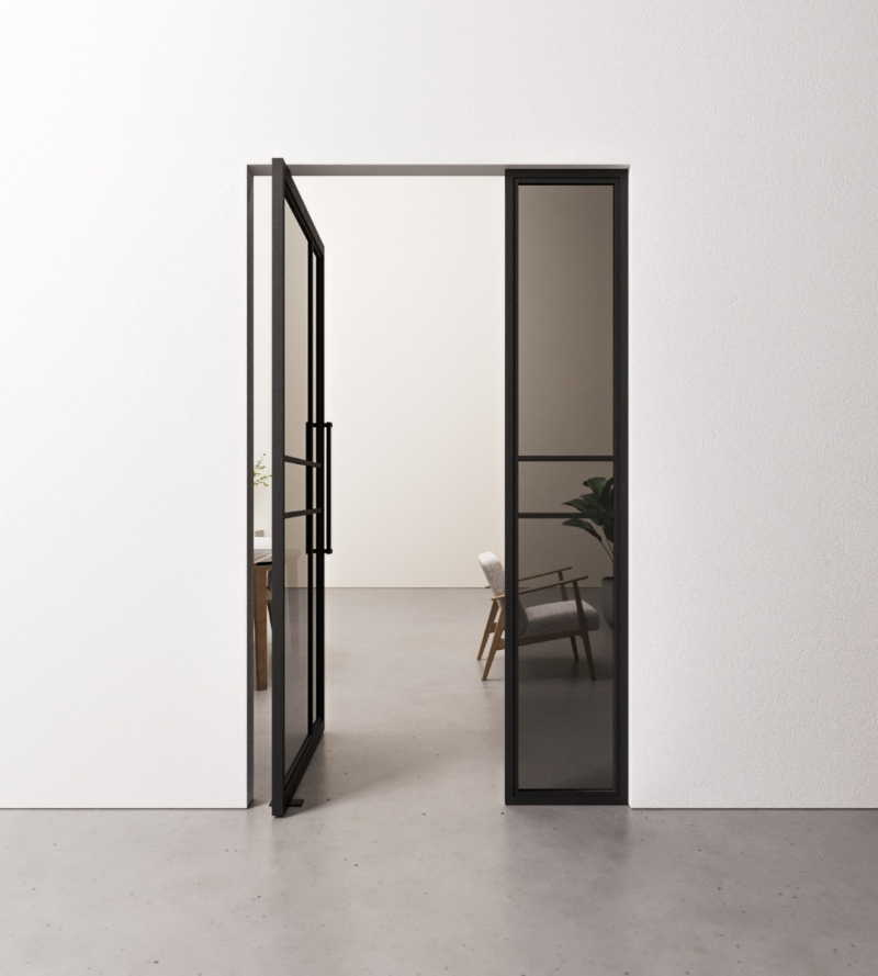 Taatsdeur 6 vaks modern met zijpanelen op maat gemaakt