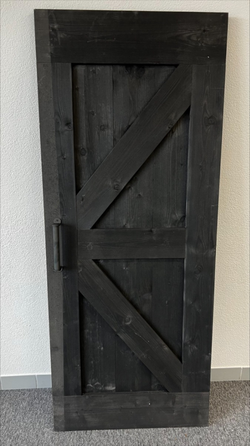Outlet: Loftdeur Steigerhout Vintage Zwart 79 x 194 cm