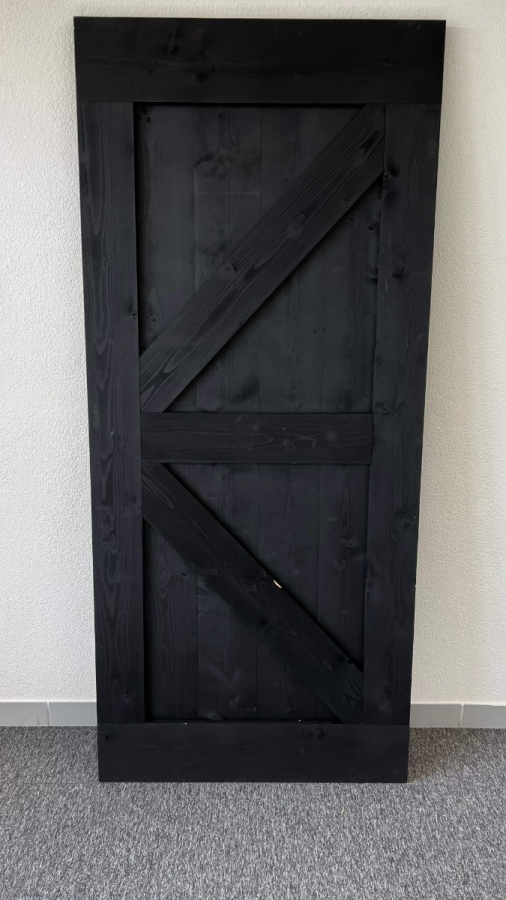 Outlet: Loftdeur Steigerhout Diep Zwart 95 x 215 cm
