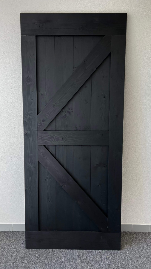 Outlet: Loftdeur Steigerhout Diep Zwart 99 x 235 cm