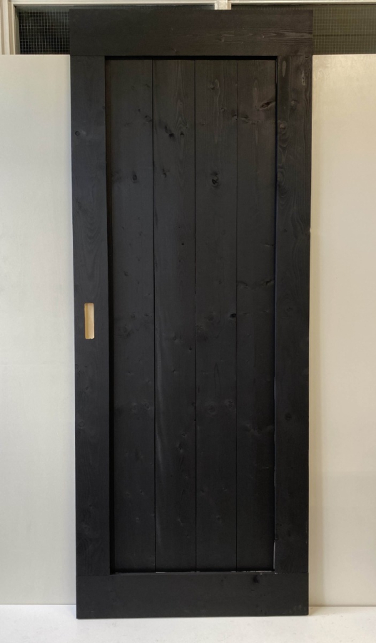 Outlet: Loftdeur Steigerhout Diep Zwart 101,5 x 260 cm