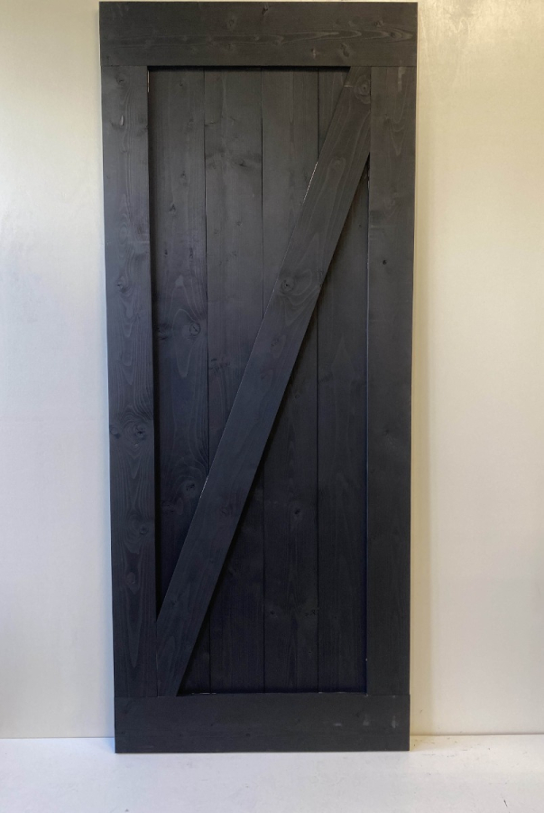Outlet: Loftdeur Steigerhout Diep Zwart 98 x 240 cm