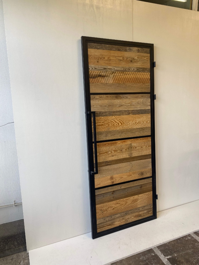 Outlet: Binnendeur Staal en Barnwood 4 vaks 833 x 2015 mm