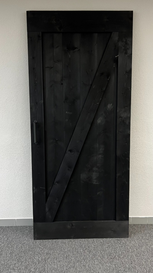 Outlet: Loftdeur Steigerhout Diep Zwart 106 x 239 cm