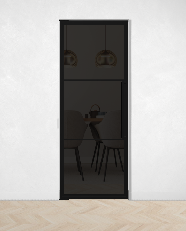 Outlet: Taatsdeur 3 vaks met zwart gerookt glas 830  x 2115 mm