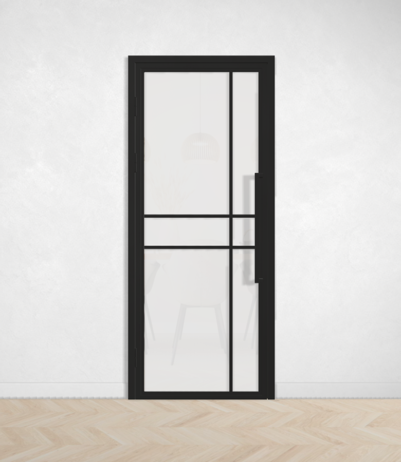 Outlet: Binnendeur Staal en Glas 6 vaks modern met mat glas 934 x 2114 mm