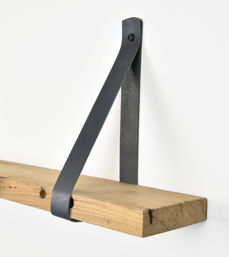 Garderobe schoolbord Lenen Wandplank met Lederen Dragers kopen? €, | Barnwoodweb | Barnwoodweb.nl