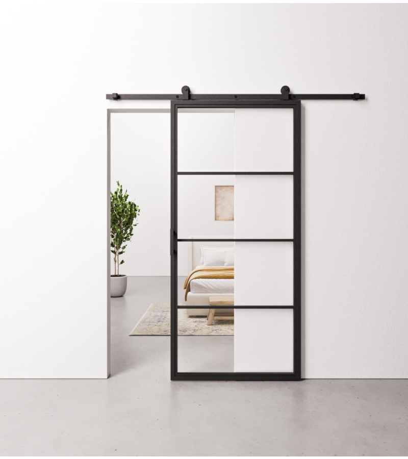 Schuifdeur Staal en Glas 4 vaks