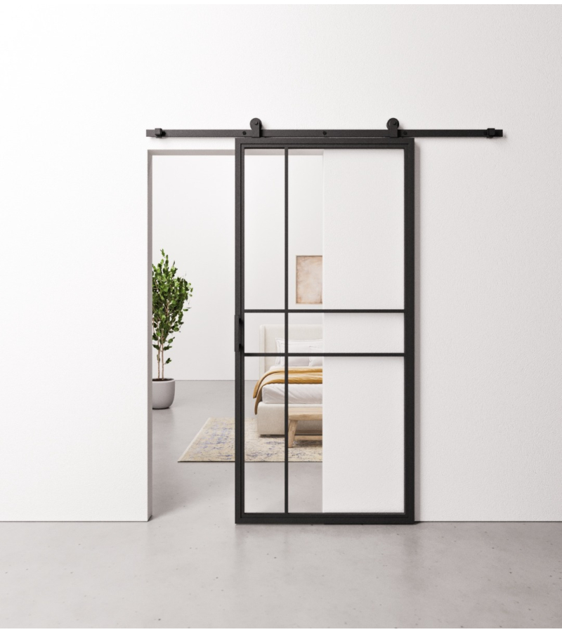 Schuifdeur Staal en Glas 6 vaks modern