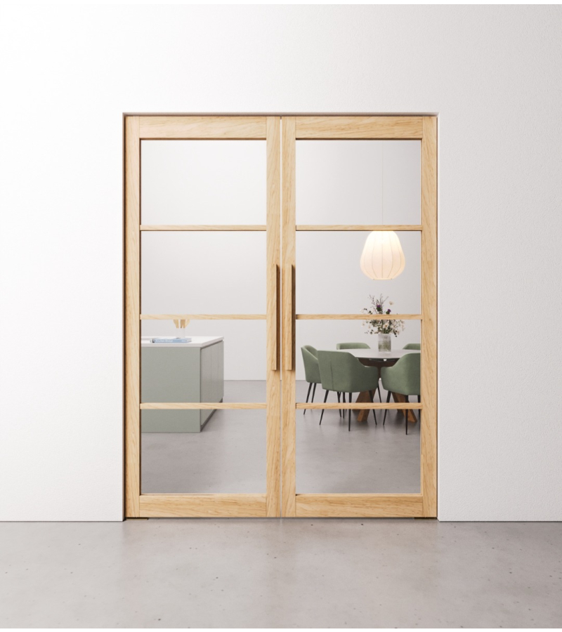 Dubbele Eiken Taatsdeur 4 vaks op maat gemaakt