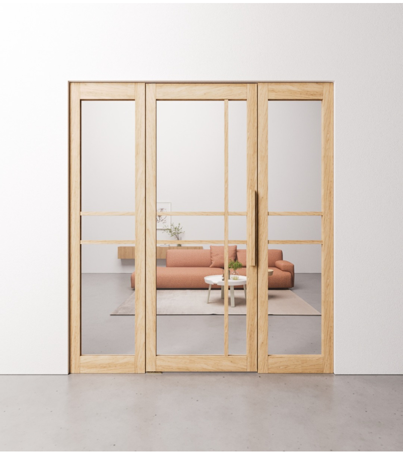 Eiken taatsdeur 6 vaks modern met zijpanelen op maat gemaakt