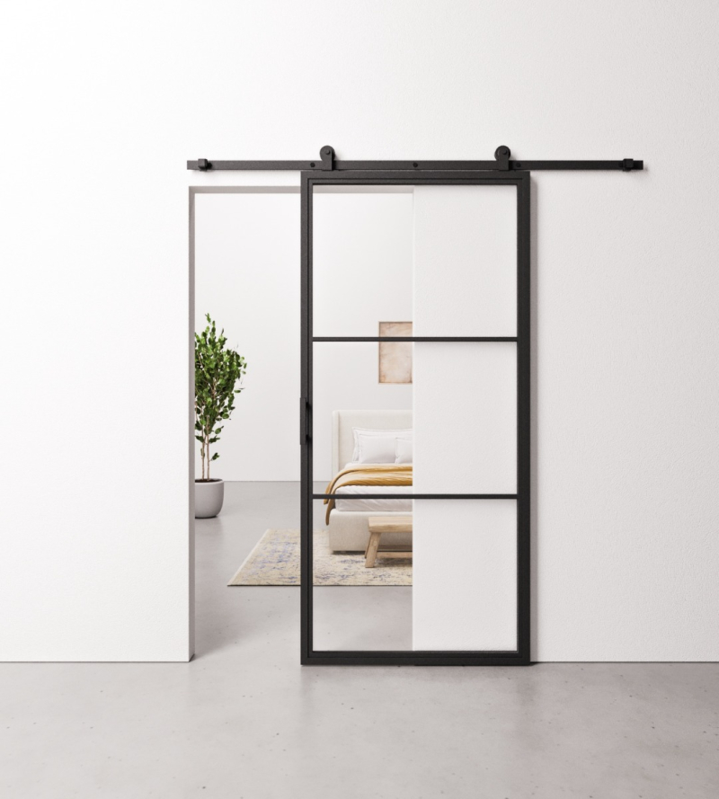 Schuifdeur Staal en Glas 3 vaks