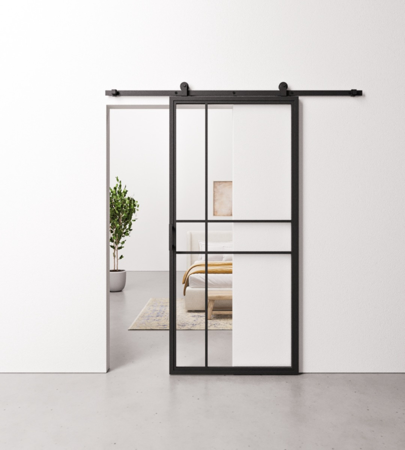 Schuifdeur Staal en Glas 6 vaks modern