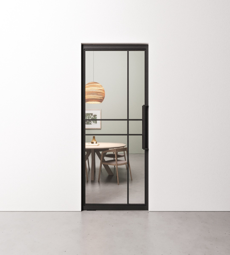 Taatsdeur 6 vaks modern met helder glas in standaard maten