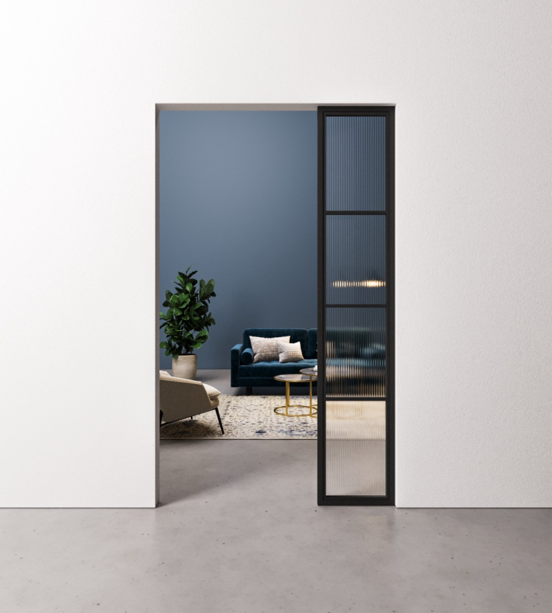 Staal en Glas paneel 4 vaks