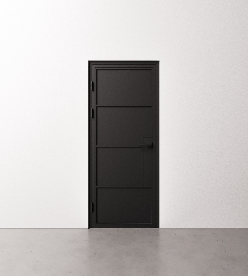 Binnendeur Staal en Glas met slot 4 vaks