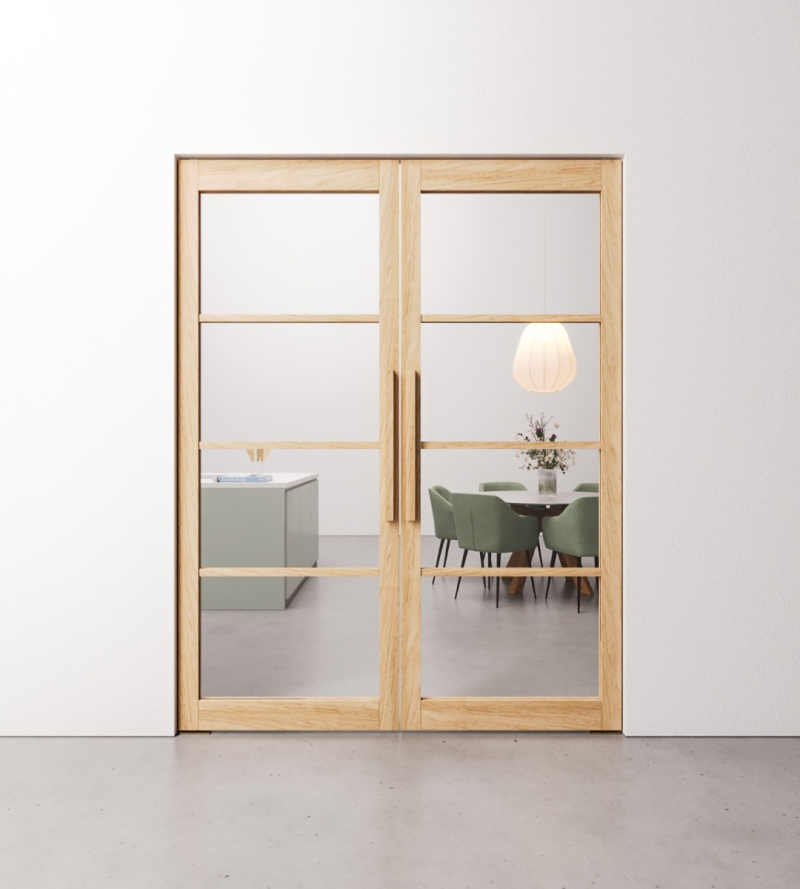 Dubbele Eiken Taatsdeur 4 vaks op maat gemaakt