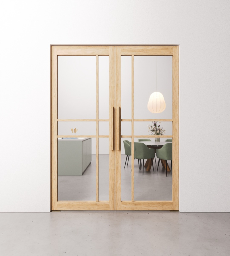 Dubbele Eiken Taatsdeur 6 vaks modern op maat gemaakt