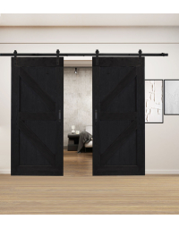 Dubbele Loftdeuren Steigerhout Diep Zwart