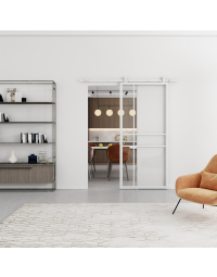 Witte Schuifdeur Staal en Glas - op maat gemaakt