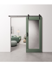 Loftdeur Steigerhout met Spiegel