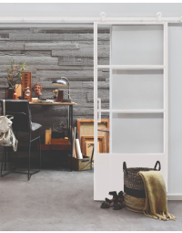 Schuifdeur Wit Aluminium en Glas met kickplate