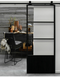 Schuifdeur Aluminium en Glas met kickplate