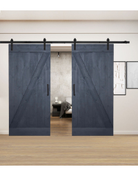 Dubbele Loftdeuren Steigerhout Lood Zwart