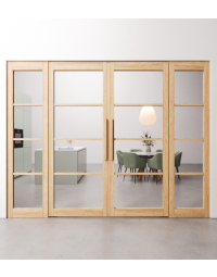 Dubbele Eiken taatsdeuren 4 vaks met zijpanelen op maat gemaakt