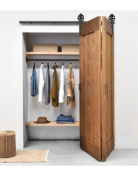 Vouwdeuren met Zwart Schuifdeursysteem Spaakwiel