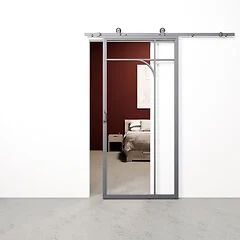 Schuifdeur staal en glas Classic Arc ijzergrijs
