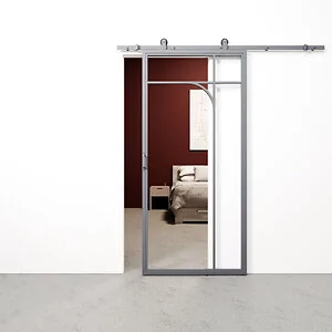 Schuifdeur staal en glas Classic Arc ijzergrijs