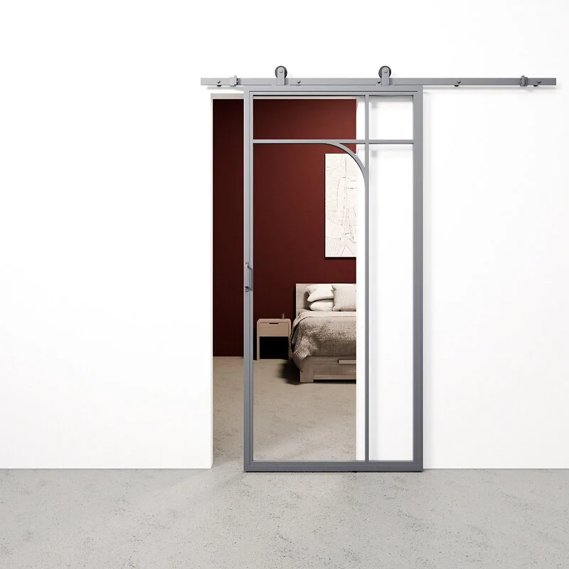 Schuifdeur staal en glas Classic Arc ijzergrijs