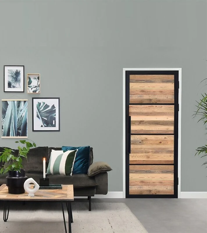 Binnendeur Staal met Barnwood 4 vaks Standaard Maten