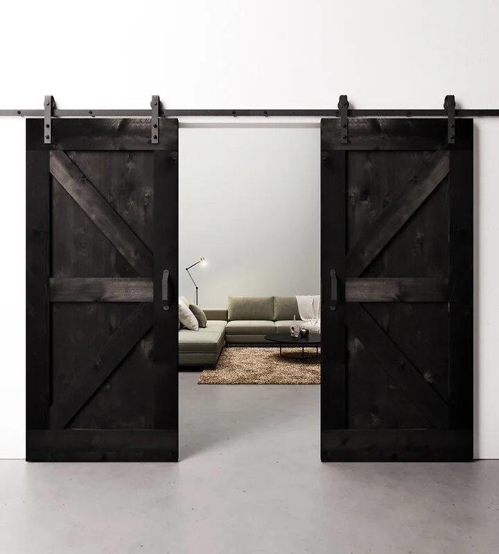 Dubbele Loftdeuren Steigerhout Vintage Zwart