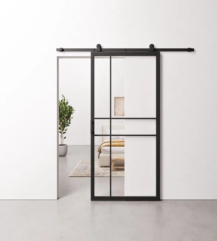 Schuifdeur Staal en Glas 6 vaks modern
