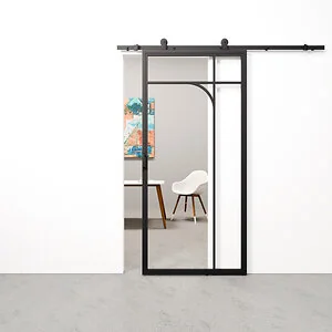 Schuifdeur staal en glas Classic Arc zwart