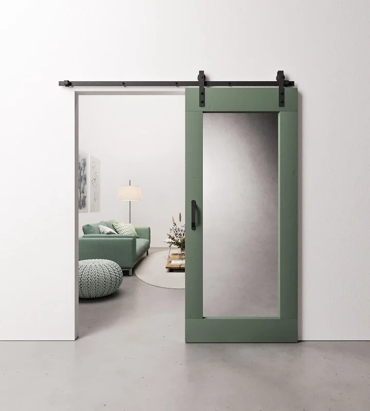 Loftdeur Steigerhout met Spiegel