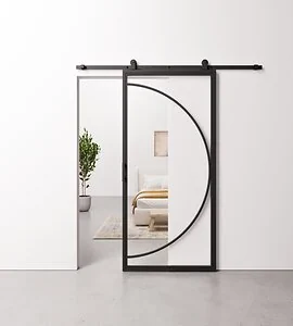 Schuifdeur Staal en Glas Round