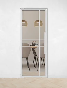 Outlet: Witte Taatsdeur 6 vaks modern met helder glas 2421 x 974 mm