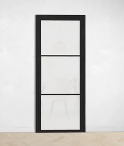Outlet: Binnendeur met kozijn 3 vaks met mat glas 2115 x 833 mm