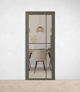 Outlet: Olijfgrijze Binnendeur 6 vaks modern 2311 x 869 mm