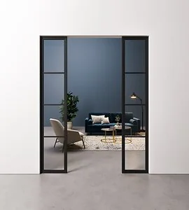 Dubbel Staal en Glas paneel 4 vaks