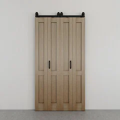 Complete dubbele vouwdeurenset - eiken naturel