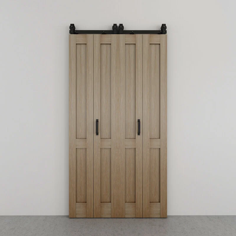 Complete dubbele vouwdeurenset - eiken naturel