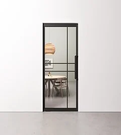 Taatsdeur 6 vaks modern met helder glas in standaard maten