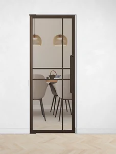 Outlet: Bronskleurige Taatsdeur 6 vaks modern met helder glas 2453 x 933 mm