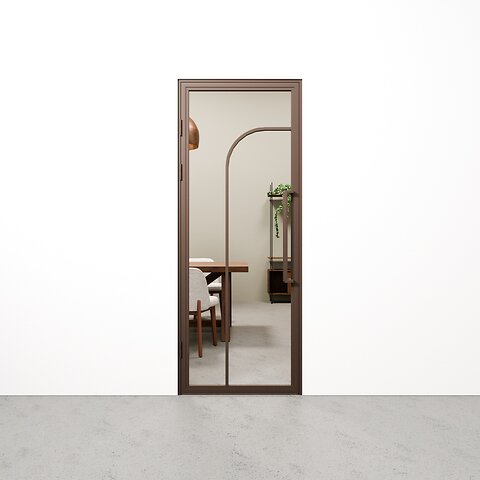 Floorweb_Studio_Brons_Draai_arc_simple_enkel_helder_linksdraaiend_kozijn