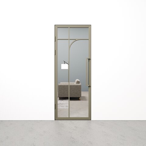 Floorweb_Studio_Olijfgroen_Draai_arc_classic_enkel_helder_linksdraaiend_vulstrip